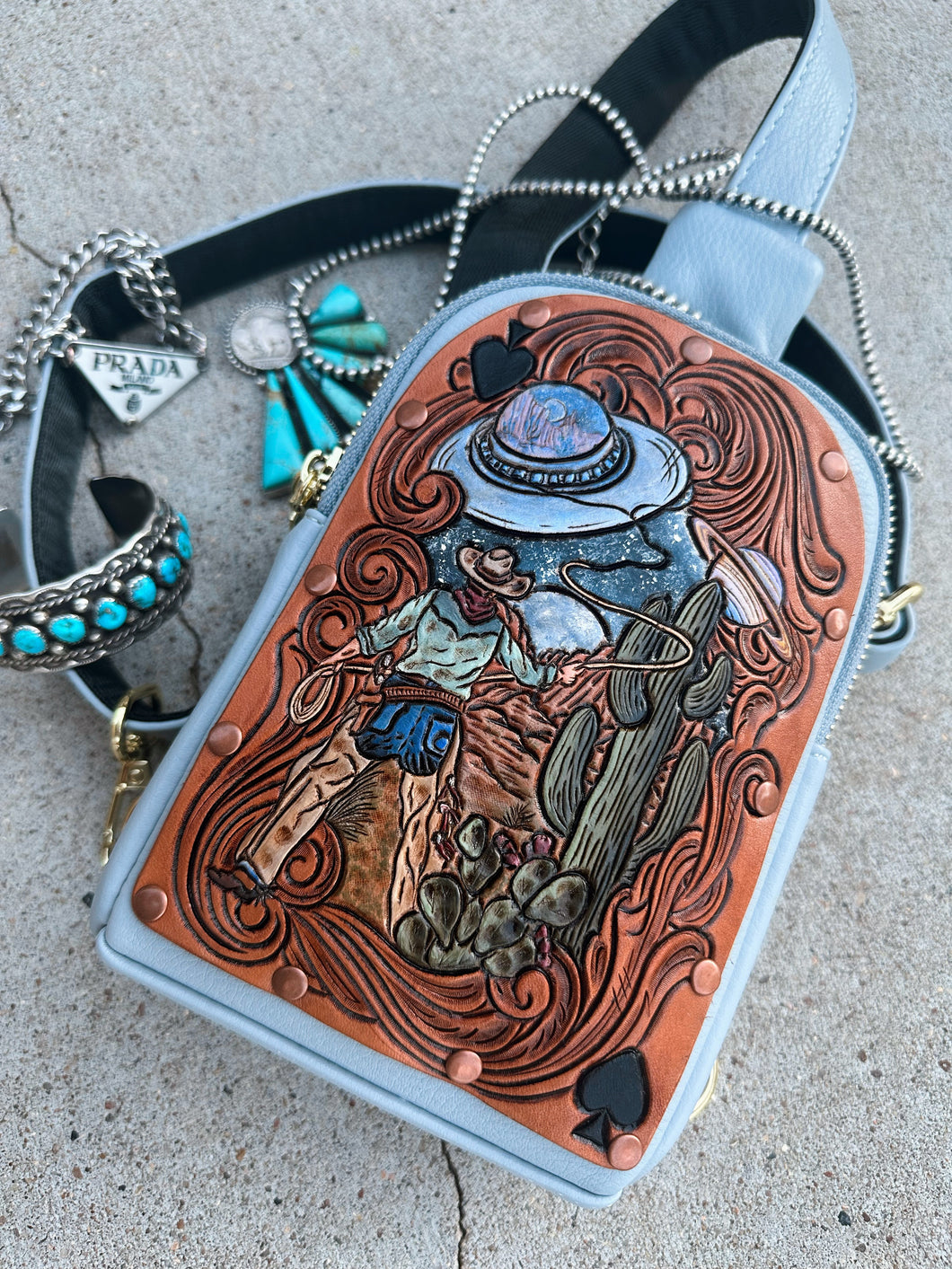 Aliens Love Cowboys Crossbody